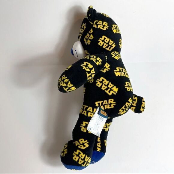 Build-A-Bear Star Wars All-Over Print Teddy Bear - Black Blue & Yellow Retired - Picture 2 of 9